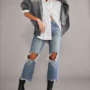 Free people ripped cropped style jeans